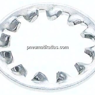 Zahnscheibe DIN 6797J, innengezahnt, 5,3mm (M 5), Stahl verzinkt
