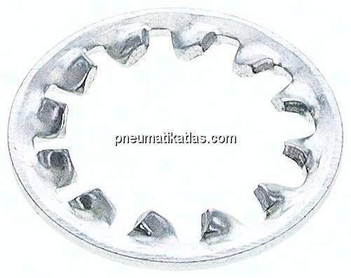 Zahnscheibe DIN 6797J, innengezahnt, 5,3mm (M 5), Edelstahl A2