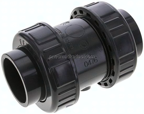 Klebemuffen-Rückschlagventil, PVC-U / FKM, 50mm