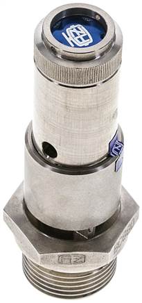 TÜV-Sicherheitsventil G 3/4" (DN10), 0,30 bar, 1.4571