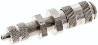 Schott-Kupplungsdose (NW2,7) 4,3x3mm Schlauch, Messing vernickelt