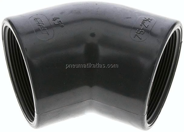 45°-Winkel Rp 2-1/2" (IG), PVC-U