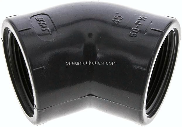 45°-Winkel Rp 1-1/2" (IG), PVC-U