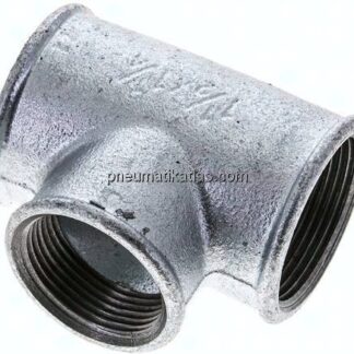 T-Stück Rp 1-1/2"-Rp 1-1/4"-Rp 1-1/2" (IG), Temperguss verzinkt