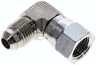 90°-Einschraubwinkel, UNF 1/2"-20 (JIC), Stahl verzinkt