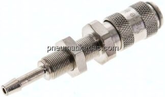 Schott-Kupplungsdose (NW2,7) 3mm Schlauch, Messing vernickelt