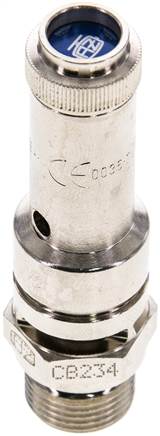 TÜV-Sicherheitsventil G 3/8" (DN8), 14,00 bar, Messing vernickelt