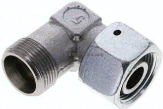 Einstellb. Winkel-Schneidringverschr. 16 S (M24x1,5), ohne Mutter & Schneidring, Stahl verzinkt