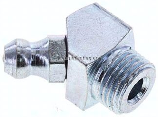 45° Kegelschmiernippel, R 1/8", Stahl verzinkt (4-kant)