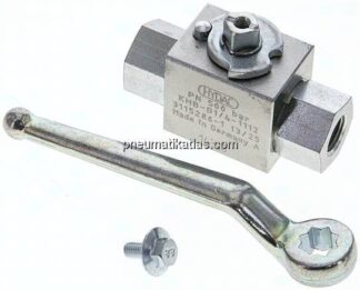 Hochdruck-Kugelhahn, Stahl, G 1/4", 0 - 500bar