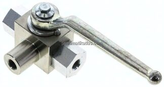 Hochdruck-3-Wege Kugelhahn, L-Bohrung, G 1/8", 0 - 500bar