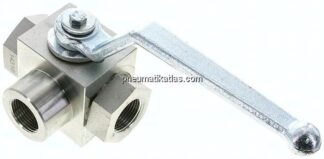Hochdruck-3-Wege Kugelhahn, L-Bohrung, G 3/4", 0 - 420bar