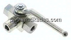 Hochdruck-3-Wege Kugelhahn, T-Bohrung, G 1/4", 0 - 500bar