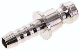 Kupplungsstecker (NW5) 5mm Schlauch, Messing vernickelt