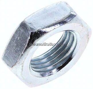 Sechskantmutter niedrig M 16x1,5, Stahl verzinkt 4, Feingewinde (DIN 439 / ISO 8675)