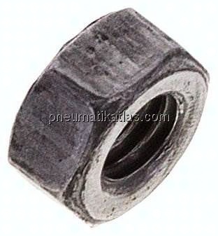 Sechskantmutter DIN 934 / ISO 4032, M 6, Stahl blank (schwarz) 8