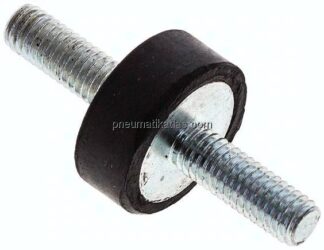Gummi-Metall-Puffer (Typ A) 20x8mm, M 6(AG)/M 6(AG), Stahl verzinkt
