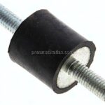 Gummi-Metall-Puffer (Typ A) 20x20mm, M 6(AG)/M 6(AG), Stahl verzinkt