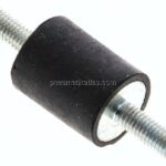 Gummi-Metall-Puffer (Typ A) 20x25mm, M 6(AG)/M 6(AG), Stahl verzinkt