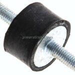 Gummi-Metall-Puffer (Typ A) 25x15mm, M 6(AG)/M 6(AG), Stahl verzinkt