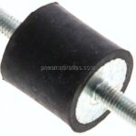 Gummi-Metall-Puffer (Typ A) 25x25mm, M 6(AG)/M 6(AG), Stahl verzinkt