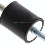 Gummi-Metall-Puffer (Typ A) 25x30mm, M 6(AG)/M 6(AG), Stahl verzinkt