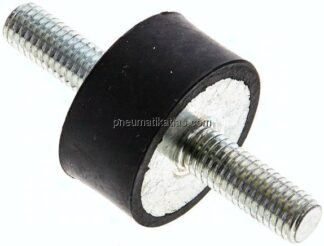 Gummi-Metall-Puffer (Typ A) 30x15mm, M 8(AG)/M 8(AG), Stahl verzinkt