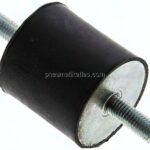 Gummi-Metall-Puffer (Typ A) 40x40mm, M 8(AG)/M 8(AG), Stahl verzinkt