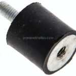 Gummi-Metall-Puffer (Typ B) 15x15mm, M 4(AG)/M 4(IG), Stahl verzinkt