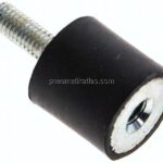 Gummi-Metall-Puffer (Typ B) 20x20mm, M 6(AG)/M 6(IG), Stahl verzinkt