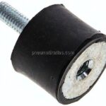 Gummi-Metall-Puffer (Typ B) 25x20mm, M 6(AG)/M 6(IG), Stahl verzinkt