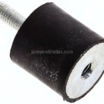 Gummi-Metall-Puffer (Typ B) 25x25mm, M 6(AG)/M 6(IG), Stahl verzinkt