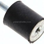 Gummi-Metall-Puffer (Typ B) 25x30mm, M 6(AG)/M 6(IG), Stahl verzinkt