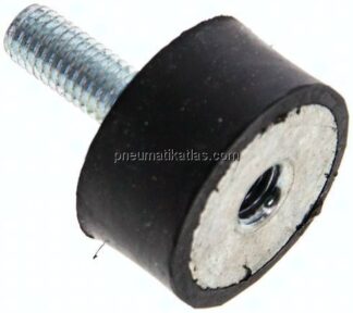 Gummi-Metall-Puffer (Typ B) 30x15mm, M 8(AG)/M 8(IG), Stahl verzinkt