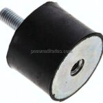Gummi-Metall-Puffer (Typ B) 40x30mm, M 8(AG)/M 8(IG), Stahl verzinkt