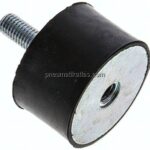 Gummi-Metall-Puffer (Typ B) 50x30mm, M 10(AG)/M 10(IG), Stahl verzinkt