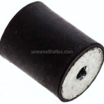 Gummi-Metall-Puffer (Typ C) 25x30mm, M 6(IG)/M 6(IG), Stahl verzinkt