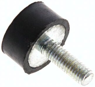Gummi-Metall-Puffer (Typ D) 20x10mm, M 6(AG)/Gummi, Stahl verzinkt