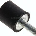 Gummi-Metall-Puffer (Typ D) 20x20mm, M 6(AG)/Gummi, Stahl verzinkt