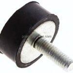 Gummi-Metall-Puffer (Typ D) 25x10mm, M 6(AG)/Gummi, Stahl verzinkt
