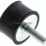 Gummi-Metall-Puffer (Typ D) 25x15mm, M 6(AG)/Gummi, Stahl verzinkt