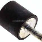 Gummi-Metall-Puffer (Typ D) 25x25mm, M 6(AG)/Gummi, Stahl verzinkt