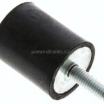 Gummi-Metall-Puffer (Typ D) 25x30mm, M 6(AG)/Gummi, Stahl verzinkt