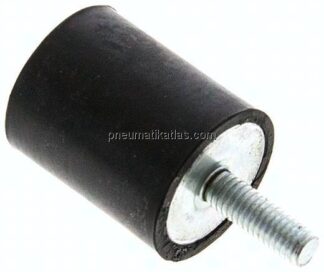 Gummi-Metall-Puffer (Typ D) 25x30mm, M 6(AG)/Gummi, Stahl verzinkt