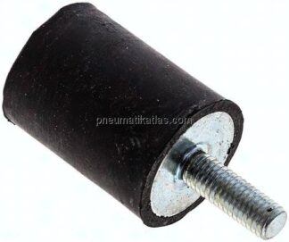Gummi-Metall-Puffer (Typ D) 30x40mm, M 8(AG)/Gummi, Stahl verzinkt