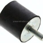 Gummi-Metall-Puffer (Typ D) 40x40mm, M 8(AG)/Gummi, Stahl verzinkt
