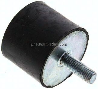 Gummi-Metall-Puffer (Typ D) 50x40mm, M 10(AG)/Gummi, Stahl verzinkt
