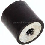 Gummi-Metall-Puffer (Typ E) 15x15mm, M 4(IG)-Gummi, Stahl verzinkt