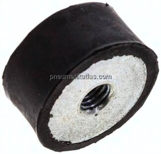 Gummi-Metall-Puffer (Typ E) 30x15mm, M 8(IG)-Gummi, Stahl verzinkt