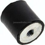 Gummi-Metall-Puffer (Typ E) 30x30mm, M 8(IG)-Gummi, Stahl verzinkt